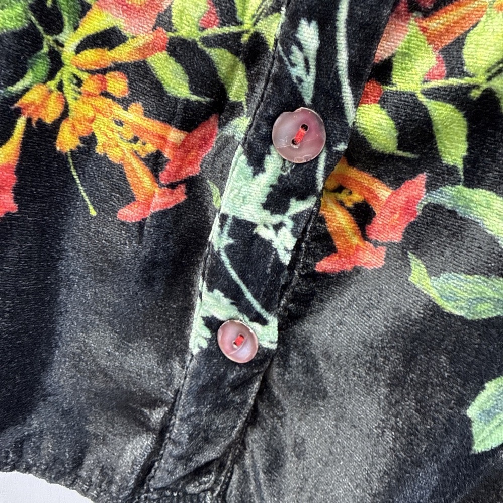 Soft Surroundings Women's Top Petite Large PL Black Floral Whimsigoth Fairy Soft - Picture 5 of 10